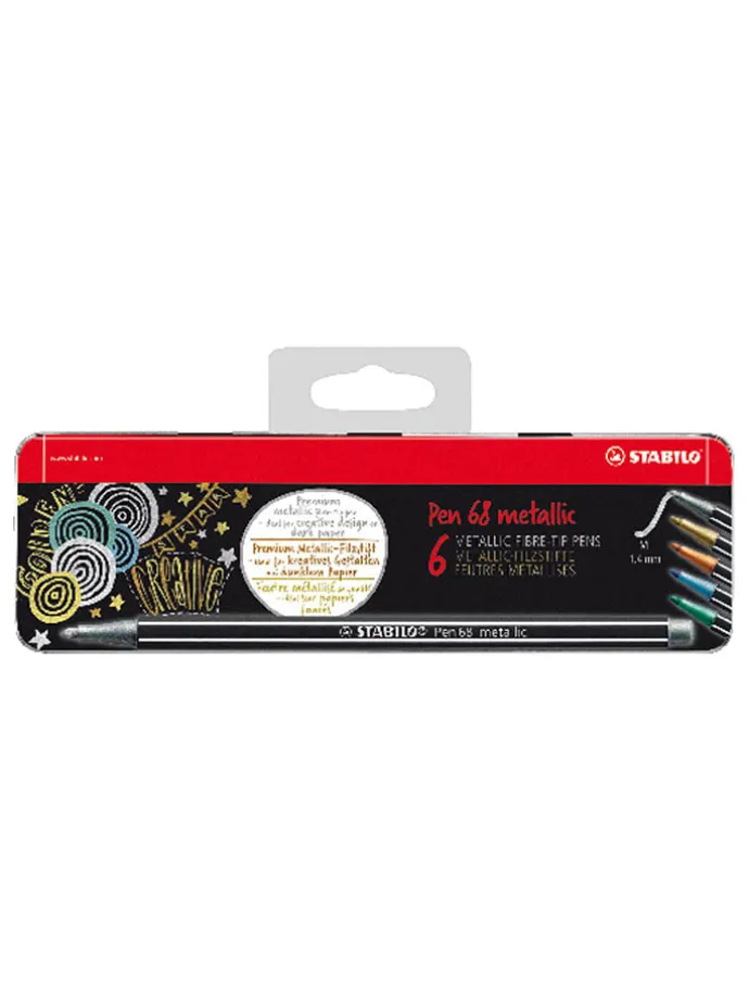 Premium-Filzstifte ''STABILO Pen 68 metallic'' - 6 Stück