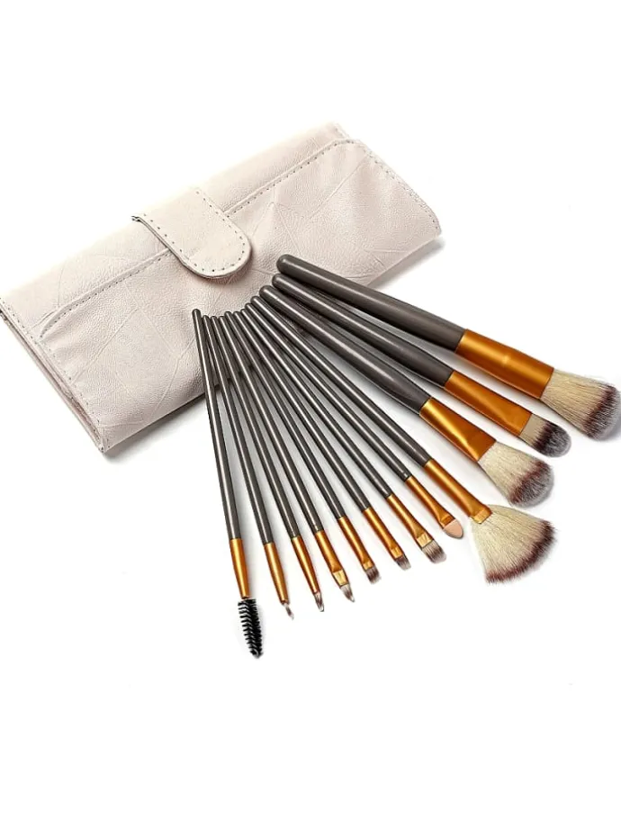 Professionelles Make-up-Pinselset – 12 Teile mit Etui