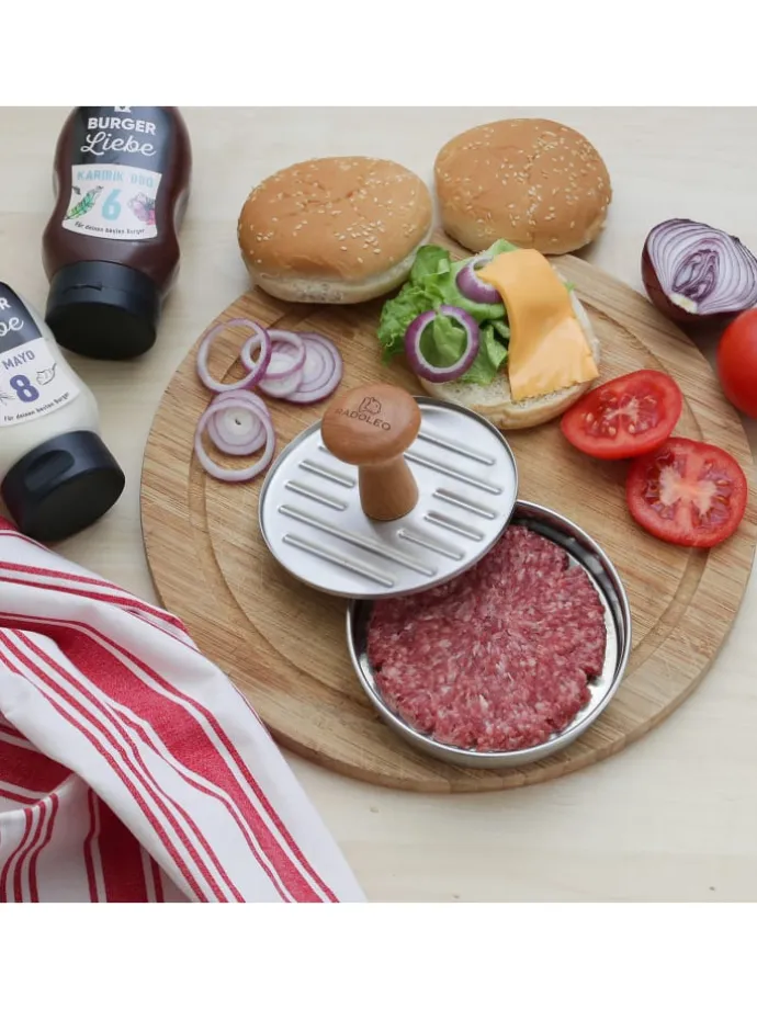 Profi Burgerpresse Edelstahl in silber