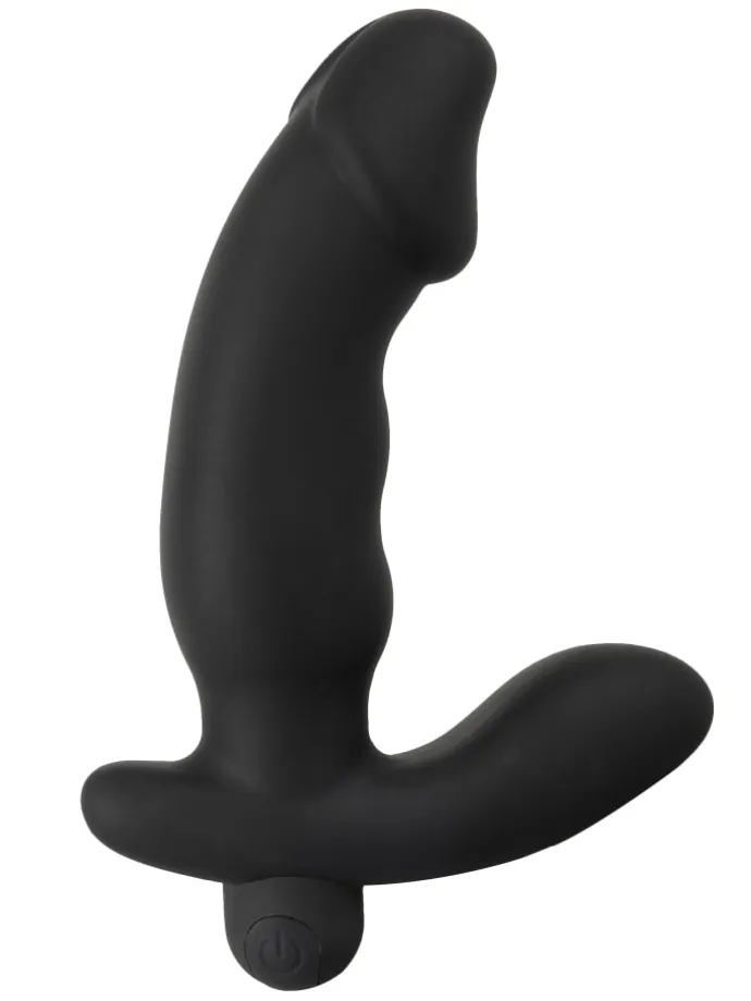Prostata-Vibrator C*ck Shaped Butt Plug with Vibration in schwarz