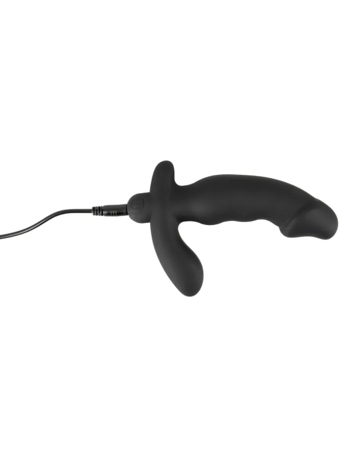 Prostata-Vibrator C*ck Shaped Butt Plug with Vibration in schwarz