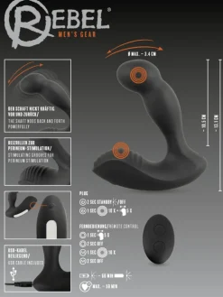 Prostata-Vibrator RC Prostate Massager in schwarz
