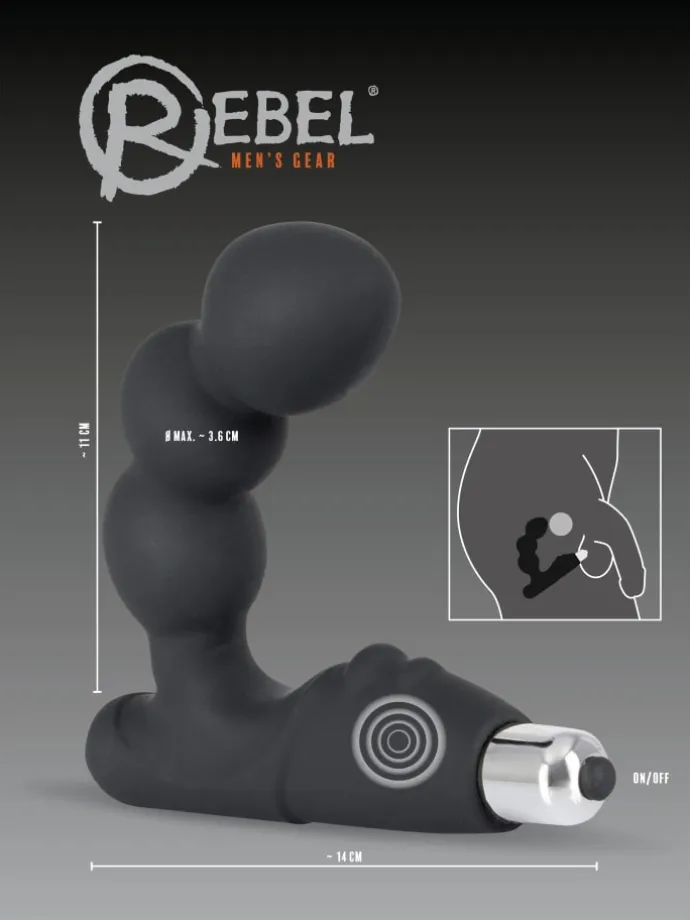 Prostata-Vibrator Rebel Bead-Shaped Prostate Stimulator in schwarz