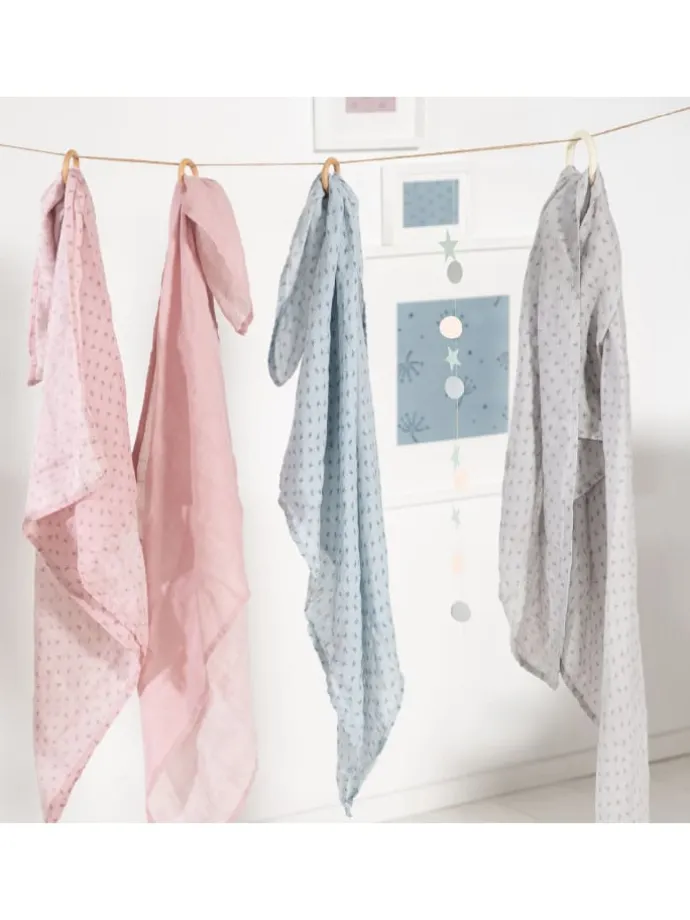 Puck- & Stilltuch Lil Planet 2er Set rosa/mauve, Bio-Baumwolle
