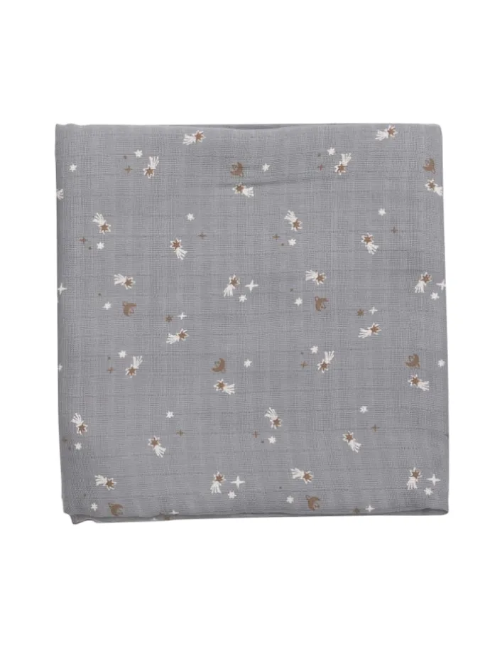 Pucktuch in Jasmin blue/ Balsam cream/ Walnut