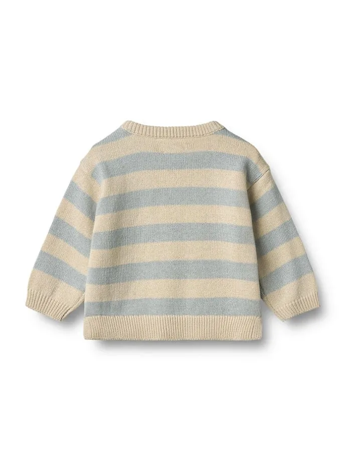 Pullover in Beige/ Hellblau