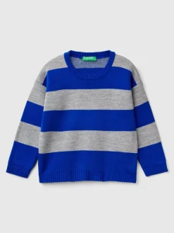Pullover in Blau/ Grau