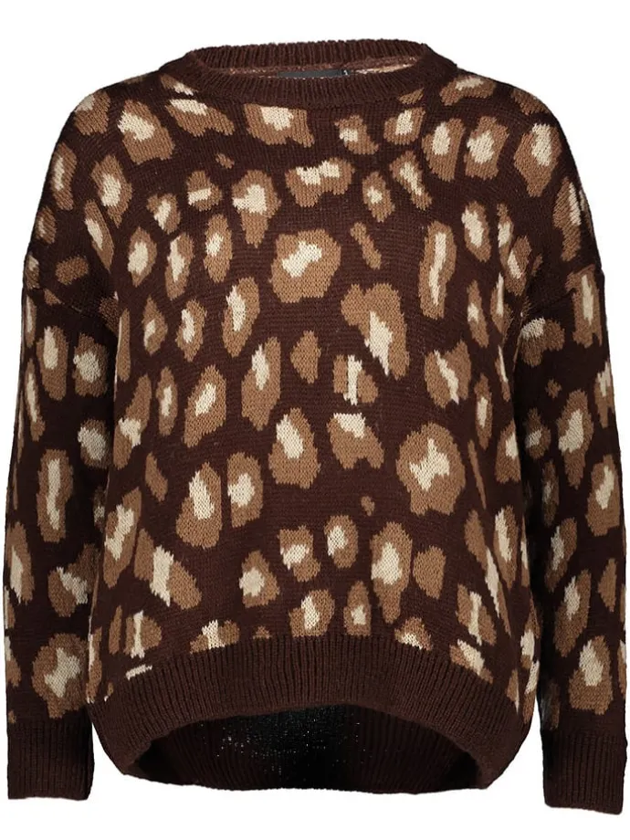 Pullover in Dunkelbraun/ Hellbraun