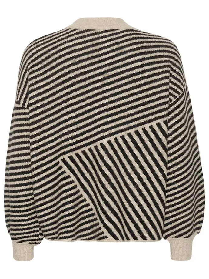 Pullover in Schwarz/ Beige