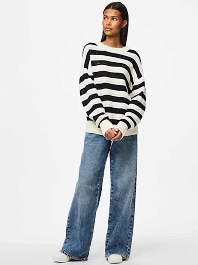 Pullover in Schwarz/ Weiß
