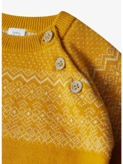 Pullover mit Norweger Muster in mustard