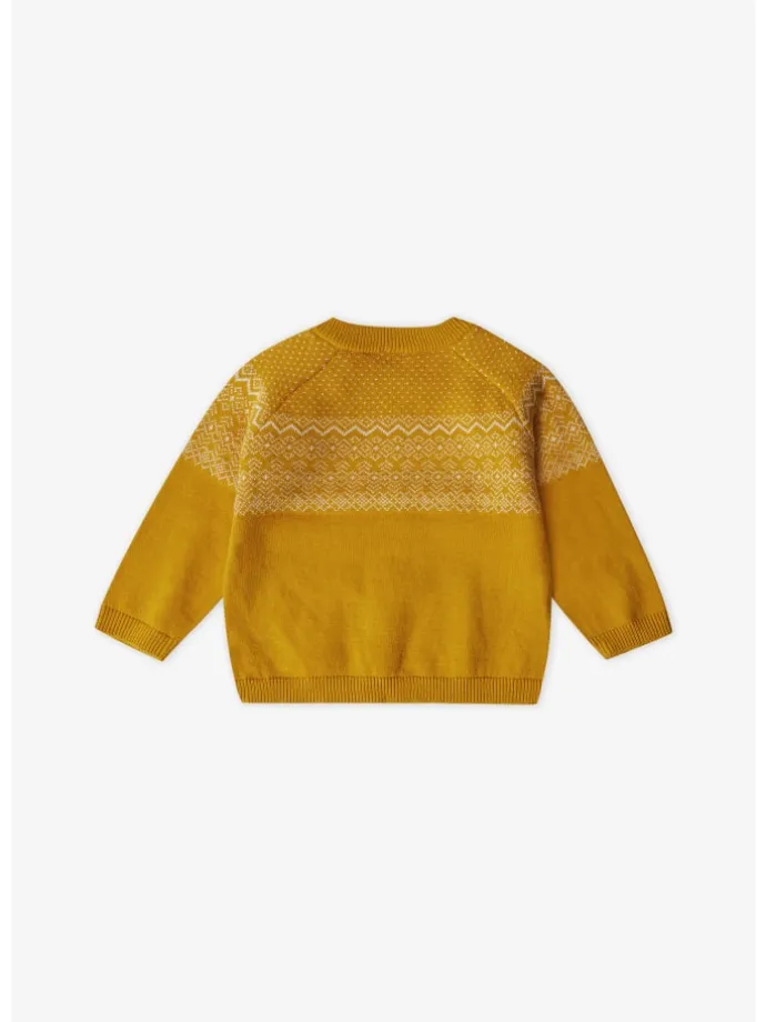 Pullover mit Norweger Muster in mustard