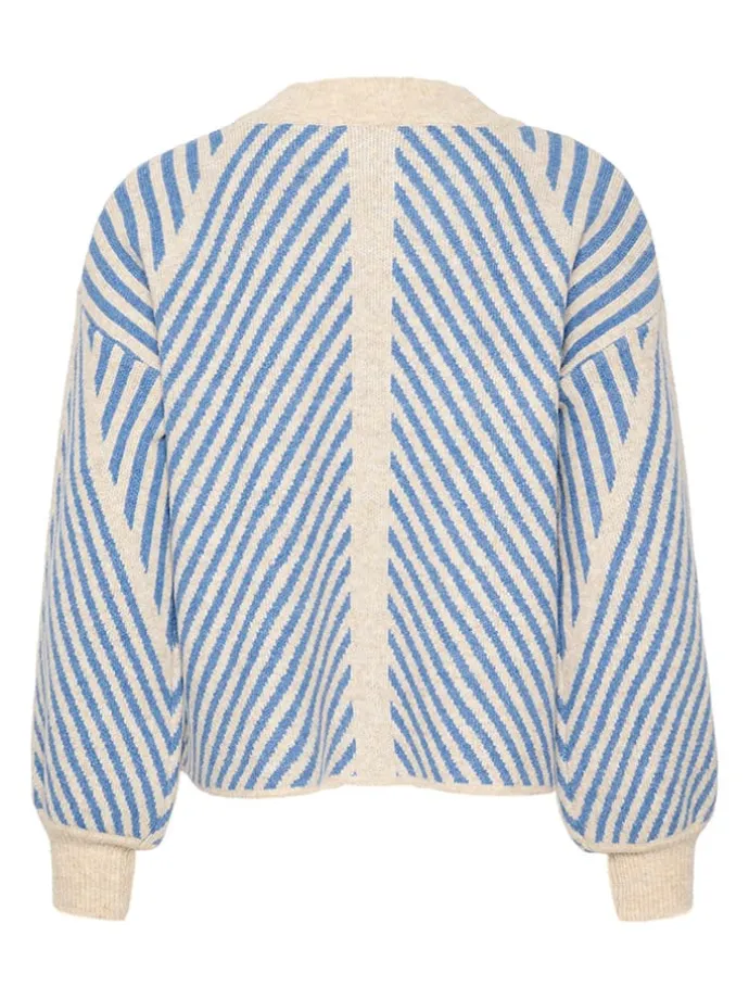 Pullover "Vera" in Beige/ Blau