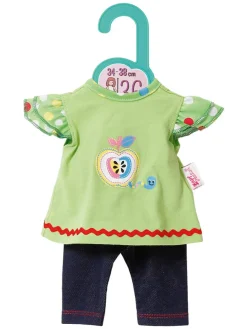 Puppenoutfit "Dolly Moda Dress + Leggings" in Grün - ab 12 Monaten