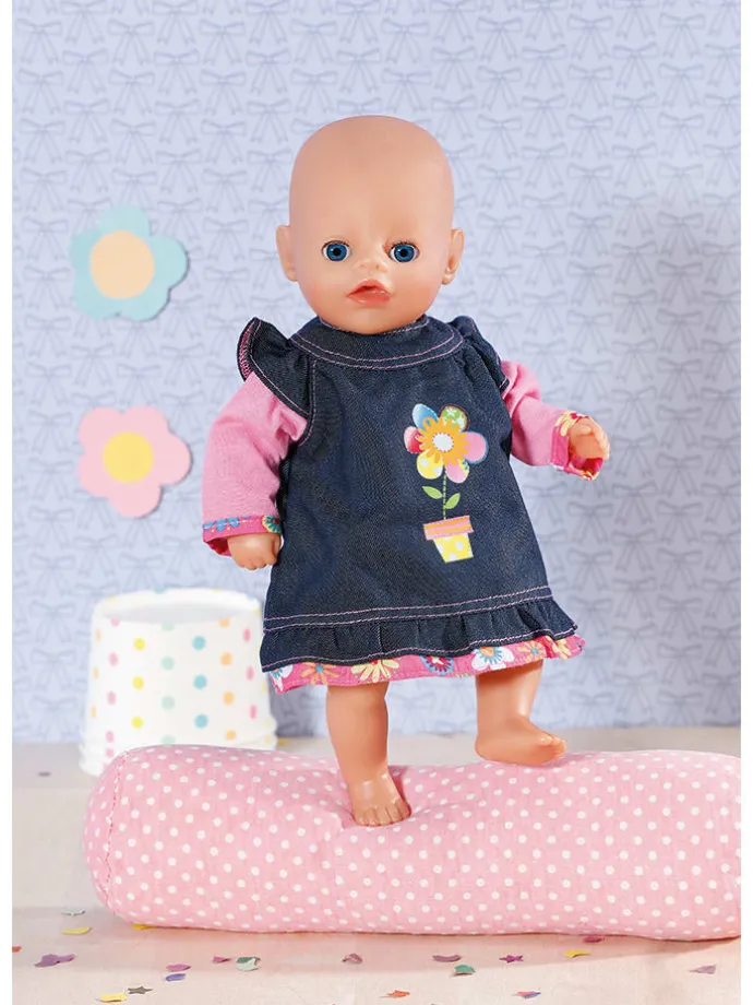 Puppenoutfit "Dolly Moda Jeans Dress" in Dunkelblau - ab 12 Monaten