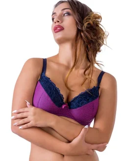 Push-Up-BH "Idalia" in Lila/ Dunkelblau
