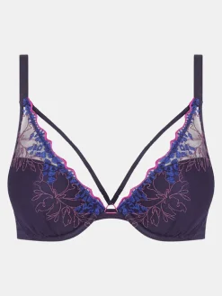 Push-up-BH in Pflaume/ Blau