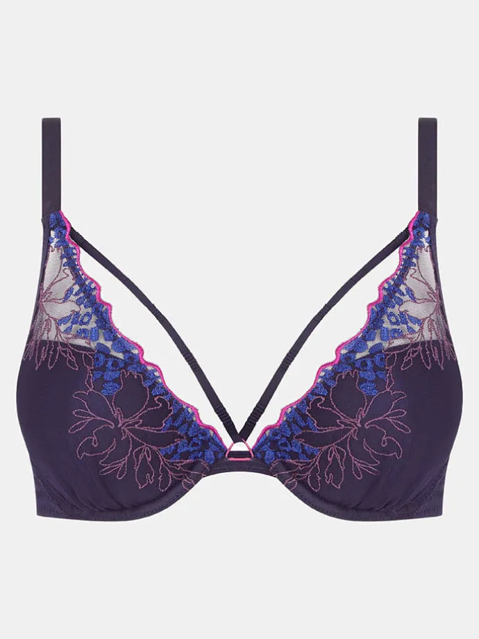 Push-up-BH in Pflaume/ Blau
