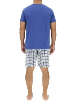 Pyjama in Blau/ Grau