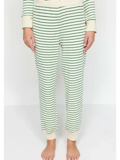 Pyjama in Creme/ Grün