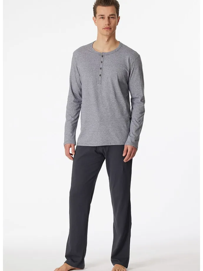 Pyjama in Grau/ Anthrazit