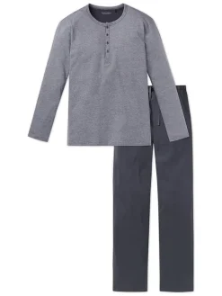 Pyjama in Grau/ Anthrazit