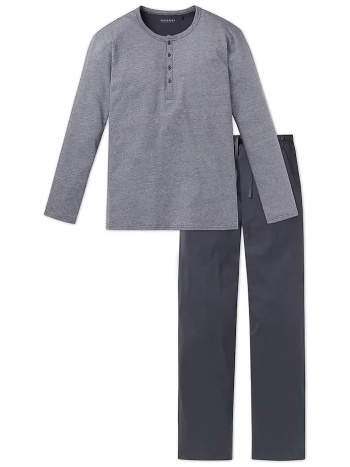 Pyjama in Grau/ Anthrazit