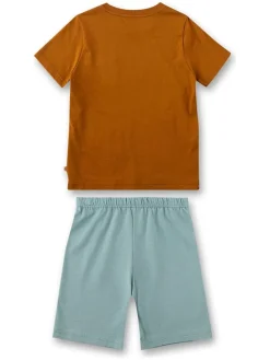 Pyjama in Hellblau/ Hellbraun
