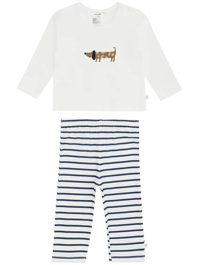 Pyjama in Weiß/ Blau