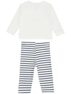 Pyjama in Weiß/ Blau