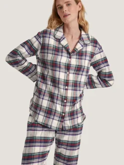 Pyjama in Weiß/ Dunkelblau/ Grün