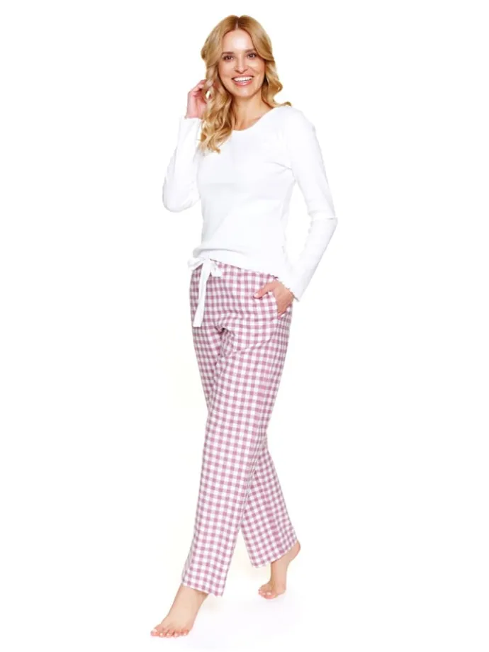 Pyjama in Weiß/ Rosa