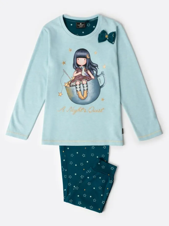 Pyjama "Sabtoro Gorjuss" in Hellblau/ Petrol