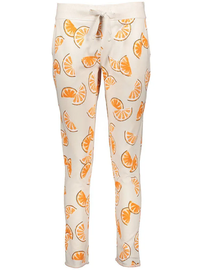 Pyjama-Hose in Creme/ Orange