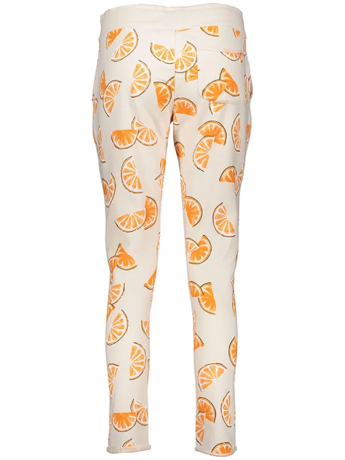 Pyjama-Hose in Creme/ Orange