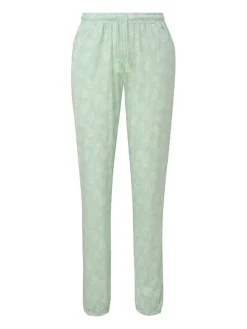 Pyjama-Hose in Hellgrün/ Weiß