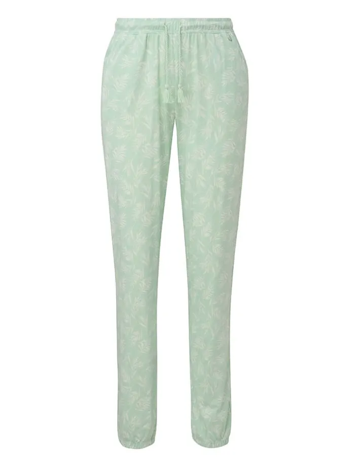 Pyjama-Hose in Hellgrün/ Weiß