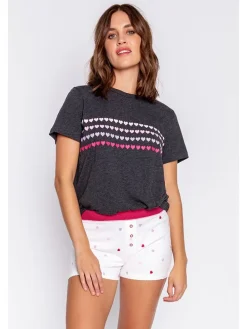 Pyjama-Shorts in Weiß