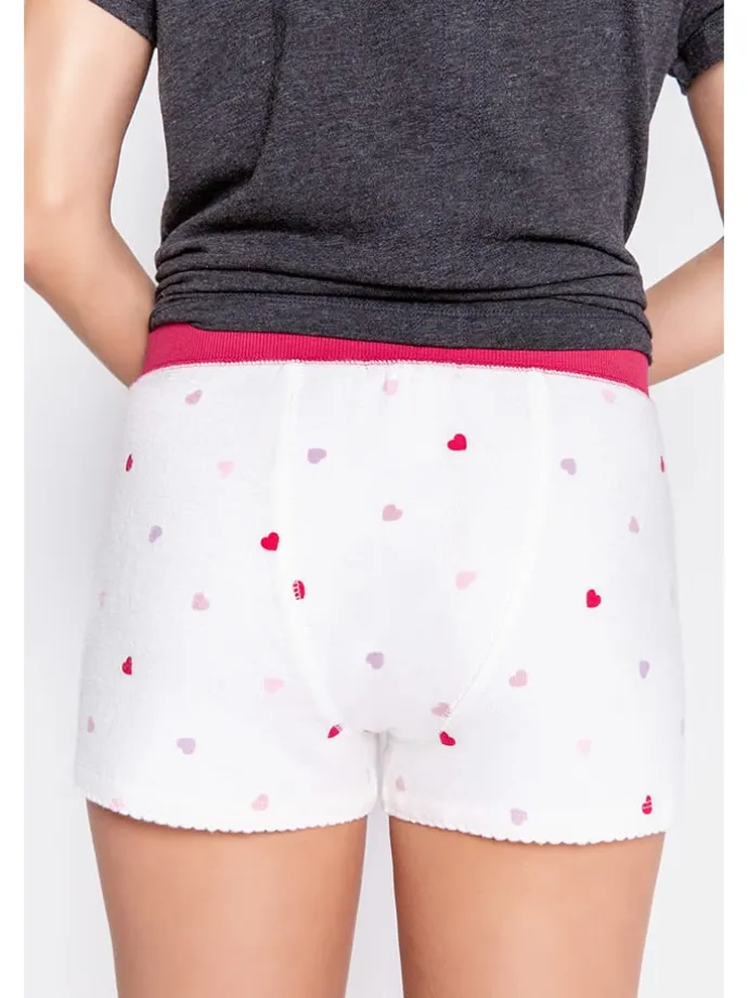 Pyjama-Shorts in Weiß