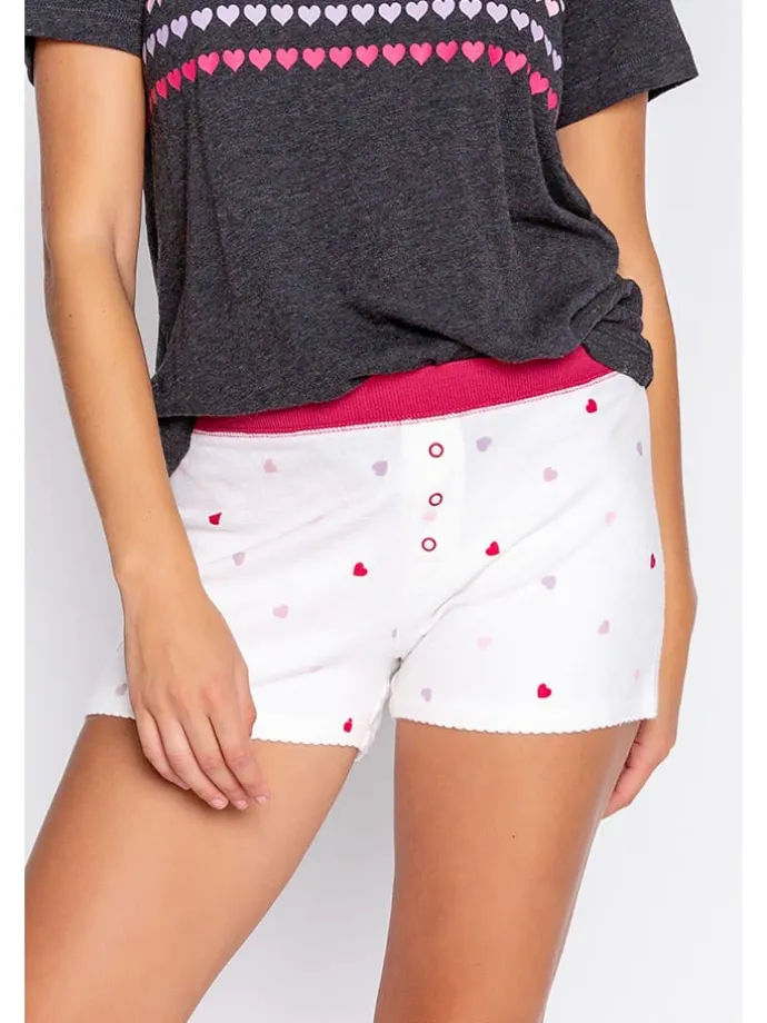 Pyjama-Shorts in Weiß