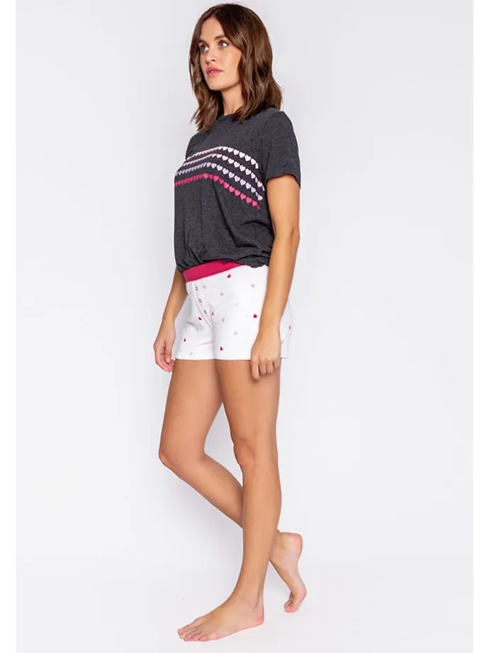 Pyjama-Shorts in Weiß
