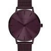 Quarzuhr in Aubergine