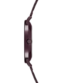 Quarzuhr in Aubergine