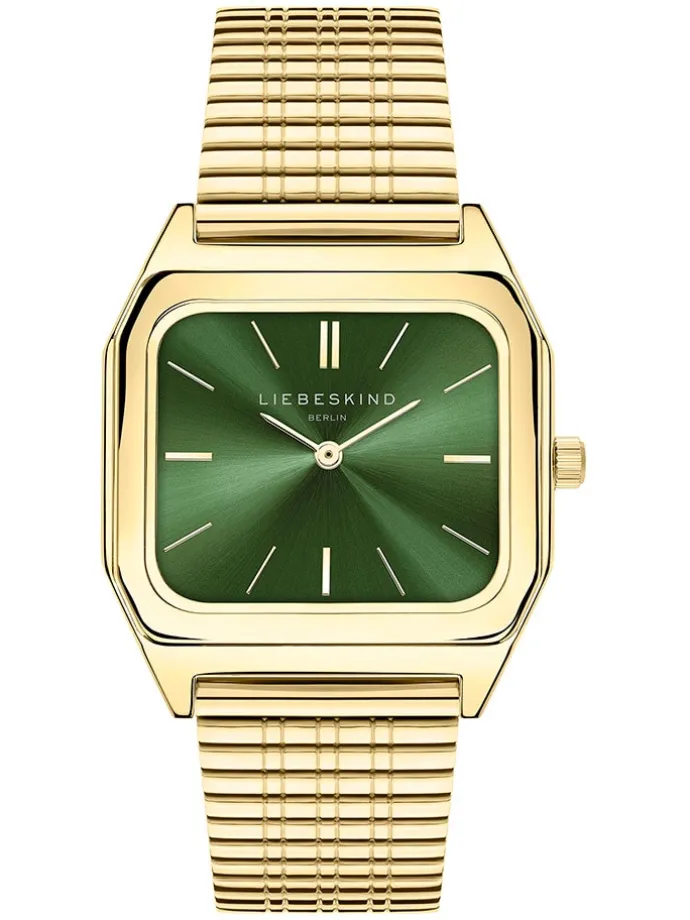 Quarzuhr in Gold/ Grün