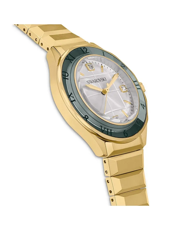 Quarzuhr in Gold/ Grün/ Weiß