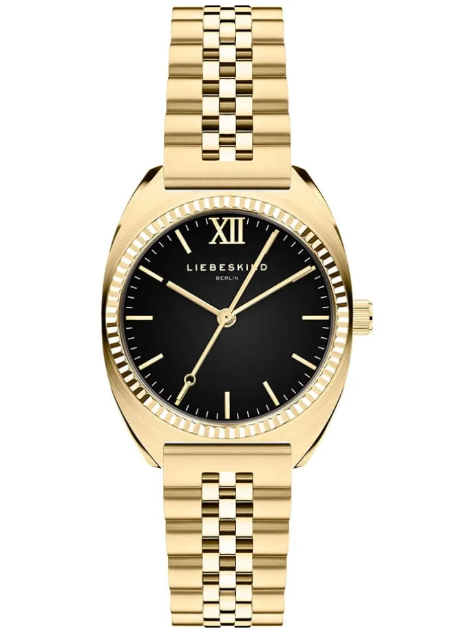 Quarzuhr in Gold/ Schwarz