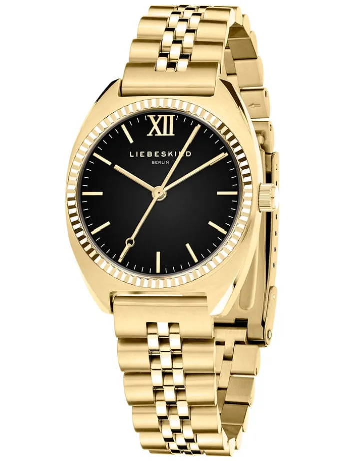 Quarzuhr in Gold/ Schwarz