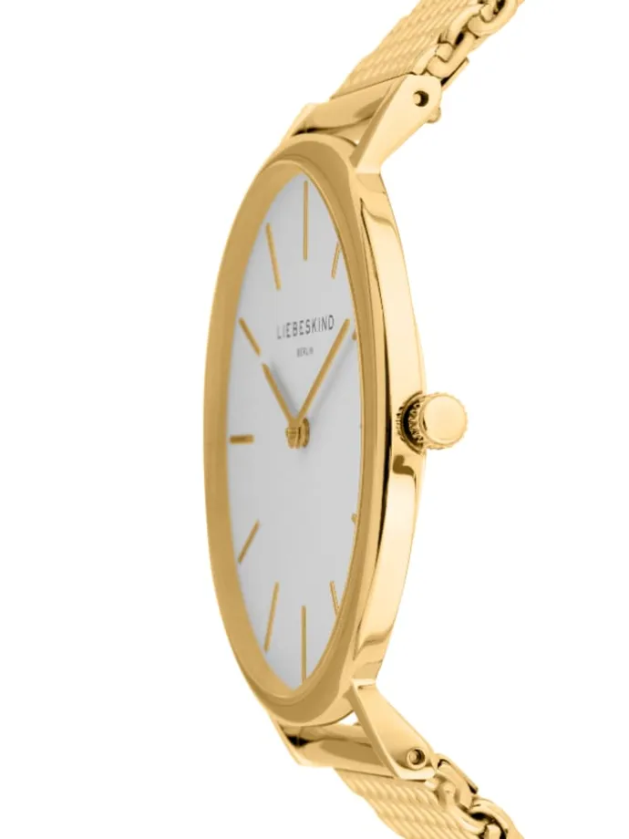 Quarzuhr in Gold/ Weiß