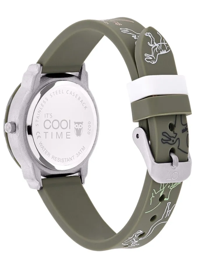 Quarzuhr in Khaki/ Weiß