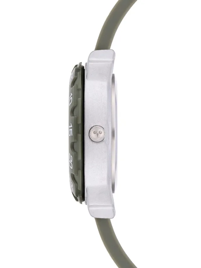 Quarzuhr in Khaki/ Weiß